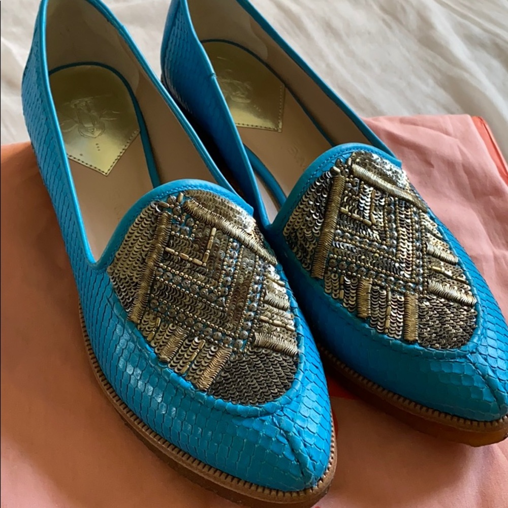 Blue loafers